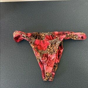 Vibrant Red and Leopard Bikini Bottom